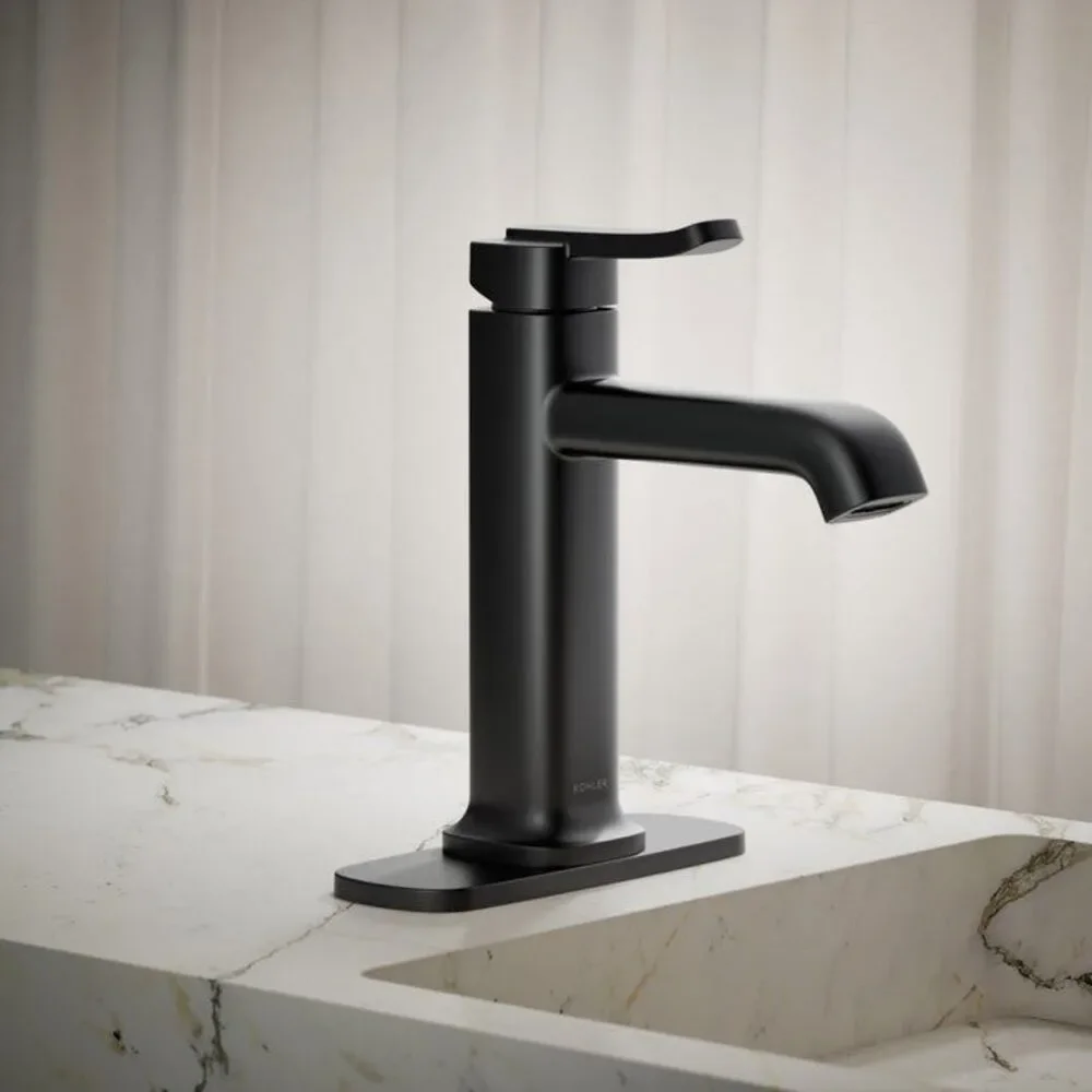 Kohler Cordate Single-Handle Bathroom Faucet, Matte Black